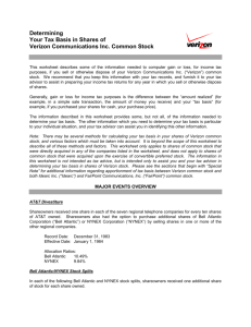 Determining Your Tax Basis in shares of Verizon Communications