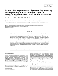 Project management vs. systems engineering management: A