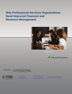 Why Professional Services Organizations Need Improved Financial