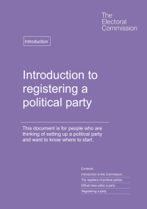 Introduction to registering a political party