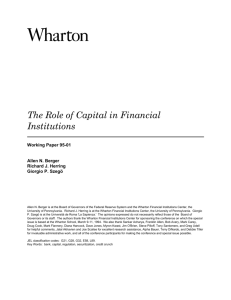 The Role of Capital in Financial Institutions