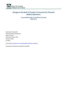 Changes to the Bank of Canada's Framework for Financial Market