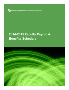 2014-2015 Faculty Payroll & Benefits Schedule