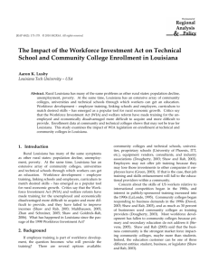 The Impact of the Workforce Investment Act on Technical School and