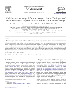 Modelling species' range shifts in a changing climate: The impacts of