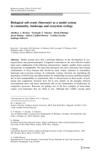 Biological soil crusts (biocrusts) as a model system in community