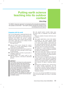 Putting earth science teaching into its outdoor context