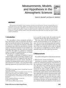Measurements, Models, and Hypotheses in the Atmospheric Sciences