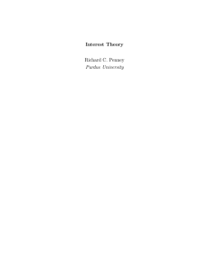 Interest Theory Richard C. Penney Purdue University