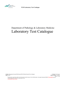 Laboratory Test Catalogue - Capital District Health Authority