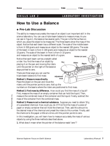 Skills Lab: How to Use a Balance, SE