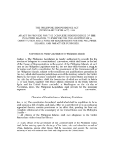 . . THE PHILIPPINE INDEPENDENCE ACT (TYDINGS