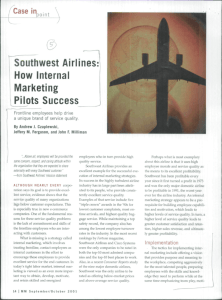Southwest Airlines How Internal Marketing Pilots Success