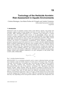 Toxicology of the Herbicide Acrolein: Risk Assessment in Aquatic