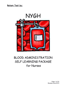 Blood admin learning package, 2012