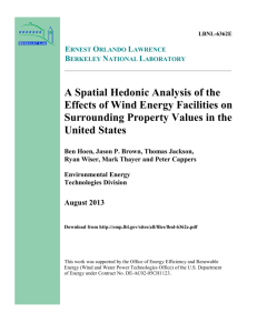 A Spatial Hedonic Analysis of the Effects of Wind Energy Facilities