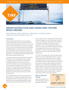 driver distraction and hands-free texting while driving
