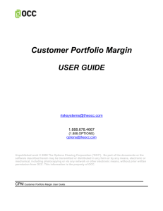 Customer Portfolio Margin User Guide