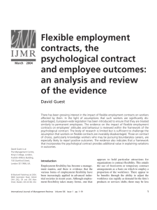 Flexible employment contracts, the psychological contract and