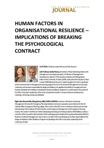 human factors in organisational resilience