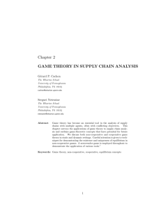 Game Theory in Supply Chain Analysis