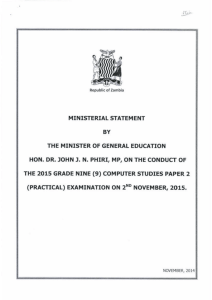 Ministerial Statement