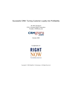 Successful CRM - Turning Loyalty into Profitability