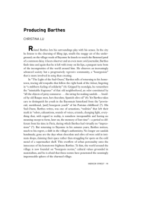Producing Barthes - Expository Writing Program | New York University