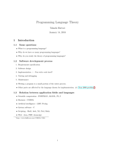 Programming Language Theory