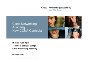 Cisco Networking Academy New CCNA Curricula