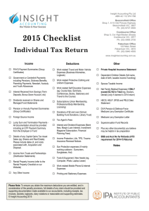 Individual Tax Checklist