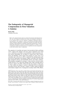 The Endogeneity of Managerial Compensation in Firm Valuation: A