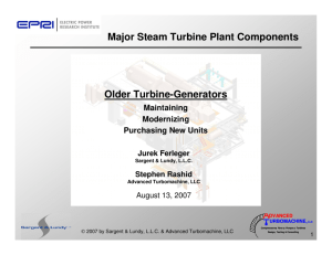 Older Turbine-Generators Major Steam Turbine Plant Components