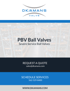 PBV Ball Valves - DK Amans Valve