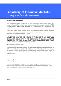 Calculator training - Academy of Financial Markets