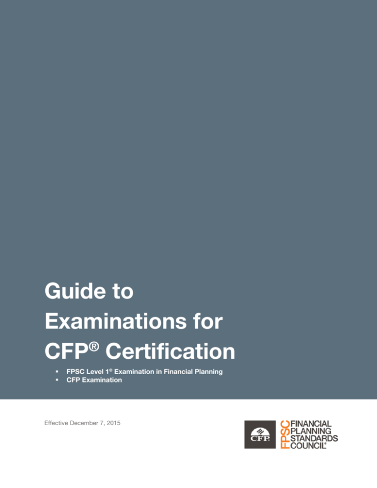 Guide to Examinations for CFP® Certification
