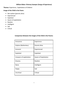 William Blake: Chimney Sweeper (Songs of Experience)