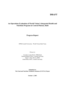 An Operations Evaluation of World Vision's Integrated Health and