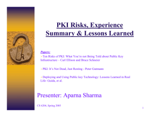 PKI Risks, Experience Summary & Lessons Learned