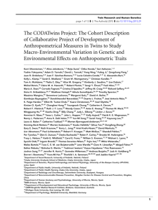 The CODATwins Project: The Cohort Description