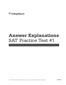 SAT 2015 Practice Test #1 Answer Explanations