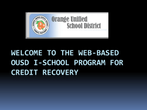 the web-based ousd i-school program for credit