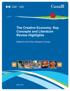 The Creative Economy: Key Concepts and Literature Review