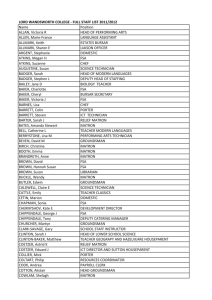 LORD WANDSWORTH COLLEGE - FULL STAFF LIST 2011/2012