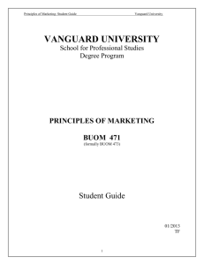 BUOM 471 Principles of Marketing