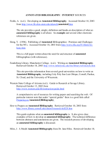 ANNOTATED BIBLIOGRAPHY : INTERNET SOURCES Fields, A