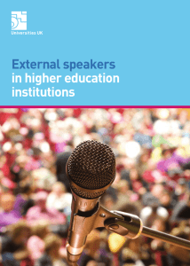 External speakers in higher education institutions