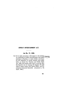 SUNDAY ENTERTAINMENT ACT. Act No. 17, 1966.