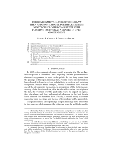 the government-in-the-sunshine law then and now: a model for