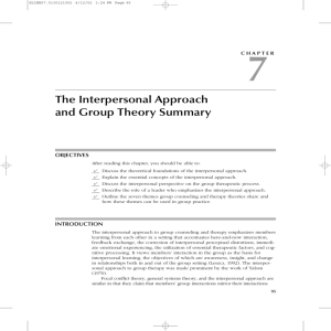The Interpersonal Approach and Group Theory